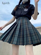 Uniform Skirt Women Spring Japanese Preppy Uniform Plaid