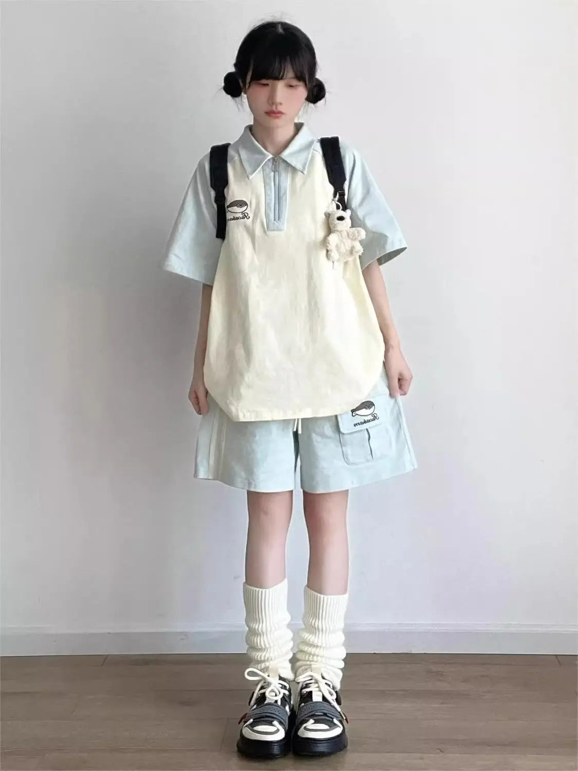 Japanese Sportswear Set Student Summer Fashion Loose Preppy - Vusy Kawaii Shop