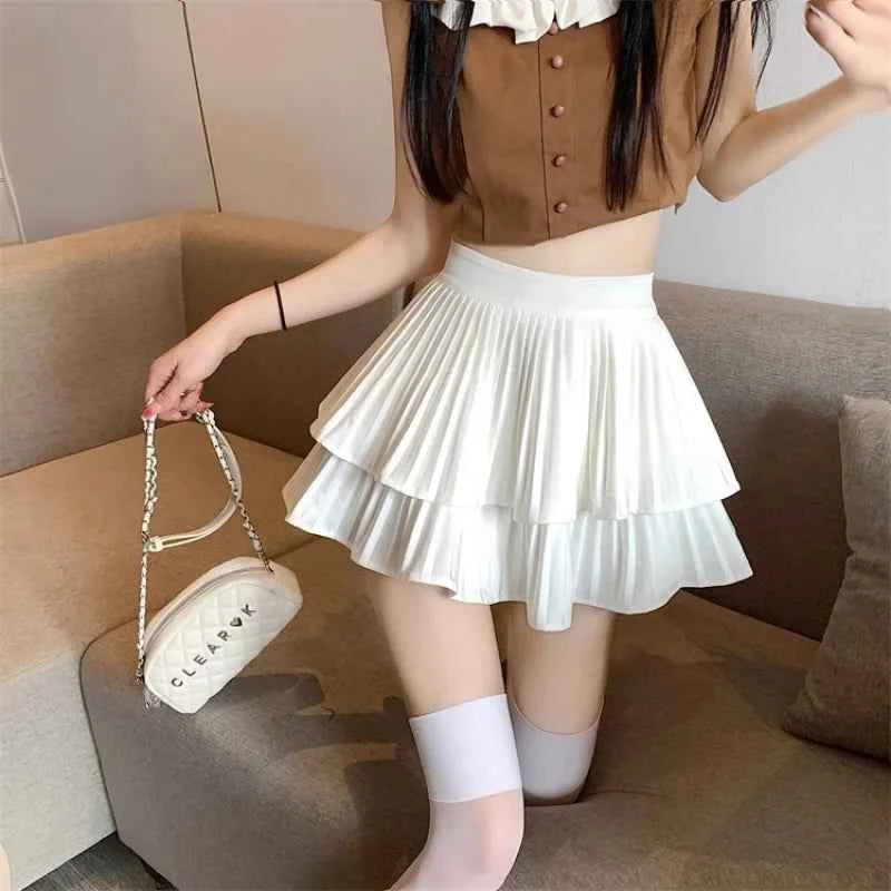 Women Ruffled Pleated A-Line Mini Skirt Summer Tulle Cake