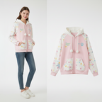 Japanische Kawaii-Druck Kapuzenmäntel Damen Sweatshirts