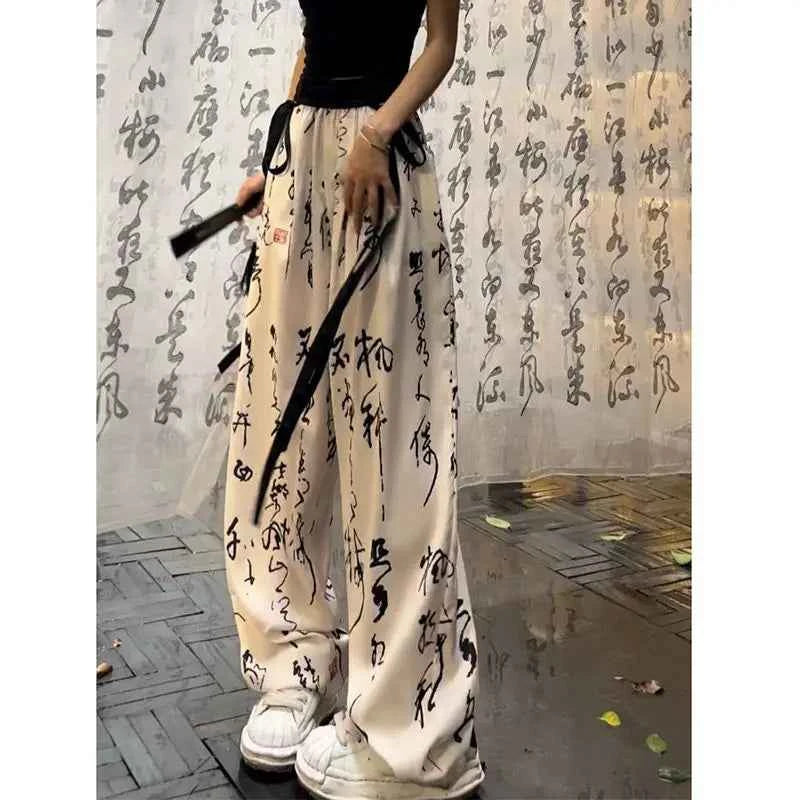 Harajuku Calligraphy Pants Japanese Streetwear Style