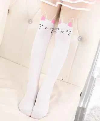 Spring autumn warm children Baby Kids tights printing Cartoon Animal Bear pantyhose cat kawaii Knee tattoo Student girl stocking