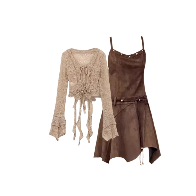 Summer in Chic Vintage Sunscreen Cardigan Top and Strap - Vusy Kawaii Shop