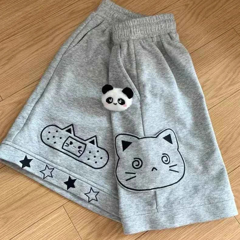 Japanese Cute Core Sweet Girl Loose Wide Leg Shorts Summer