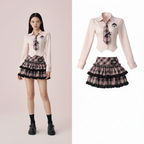Preppy Style Turndown Collar Single Breasted Long Sleeved - Vusy Kawaii Shop
