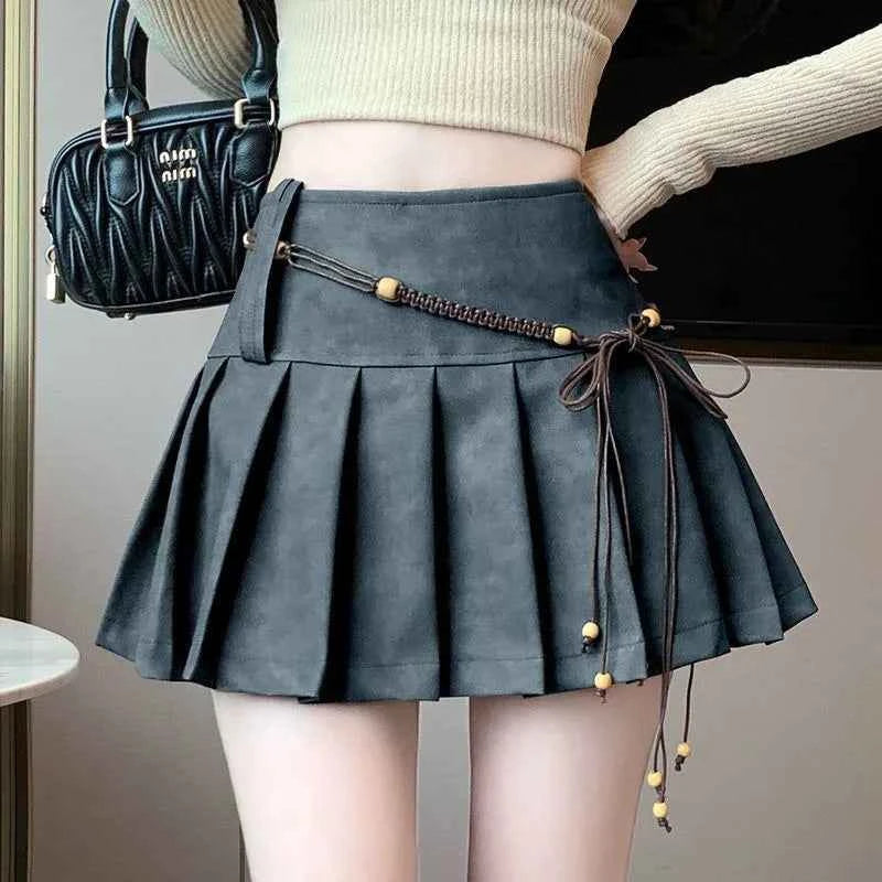 Retro Brown Dopamine Skirts Autumn Korean Maillard Slim