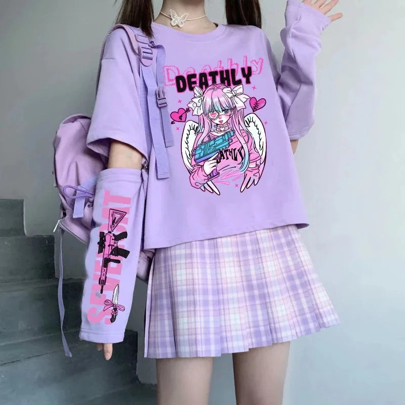 European and American Sweet and Cute JK Series Printed Short - Vusy Kawaii Shop