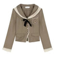 Women Two-Piece College Style Short Suit Jacket