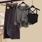 Spring Summer in Matching Set Casual Long-Sleeve Shirt - Vusy Kawaii Shop