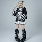 Japanese Fashion Fake Two Pieces Cartoon Print T-shirts - Vusy Kawaii Shop