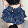 Women Sexy Denim Skirt Nightclub Mini Skirt Pink