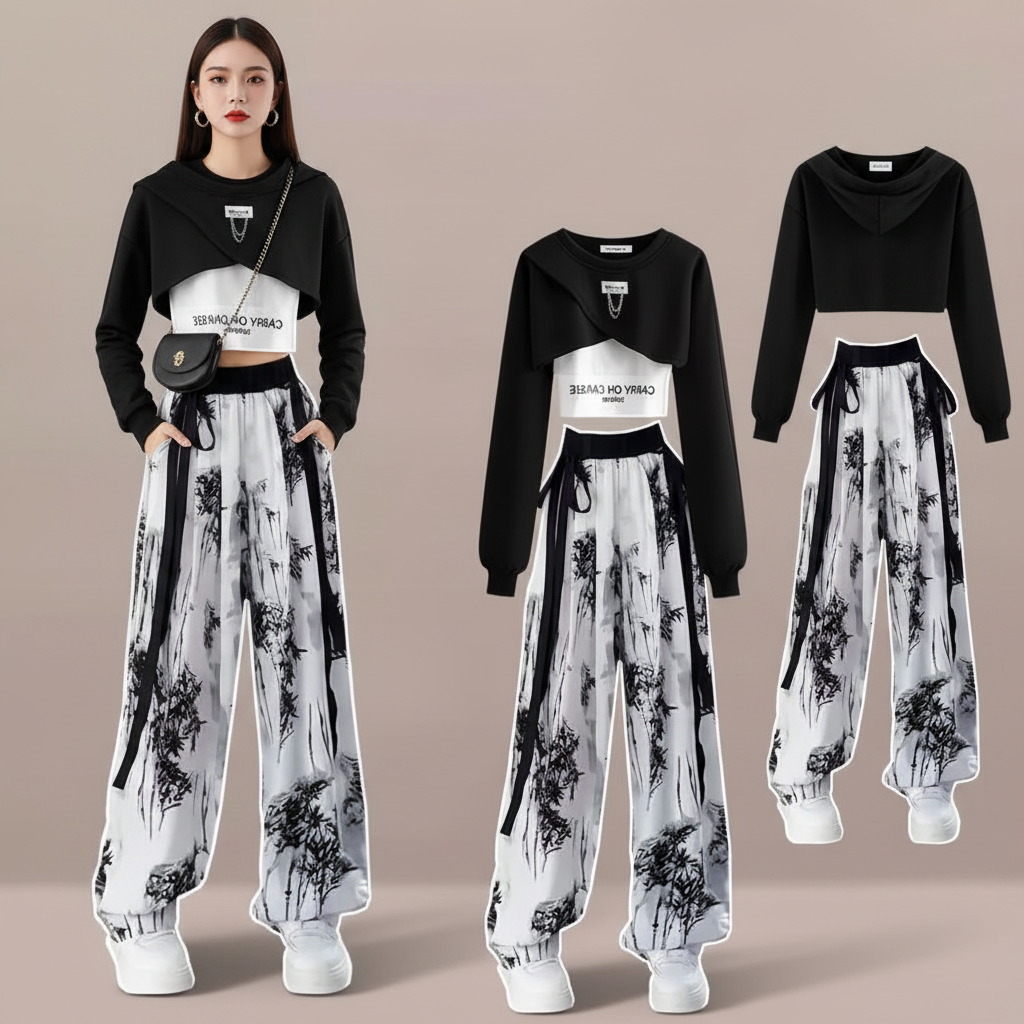Fashion Set Spring Autumn Korean Round Neck Top, Casual Tank - Vusy Kawaii Shop