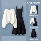 Soft Street Style Knitted Sweater Top and Bottom Set Autumn - Vusy Kawaii Shop