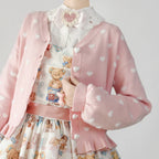 Kawaii Lolita Style Knitted Cardigan Women Sweet V-Neck - Vusy Kawaii Shop