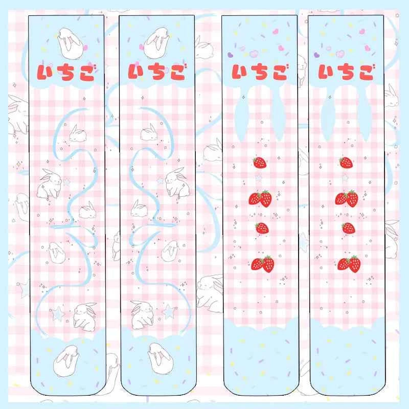 Japanese Sweet Mori Lolita Thigh Stockings Cute Angel Unicorn Kawaii Loli Soft Girl Over The Knee Stockings Halloween Role Play