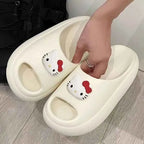 Sanrios Hello Kittys Slippers Women's Summer Outdoor Thick Sole Shoes Fashion Home Bathroom Slippers Anti Slip Girls Sandals