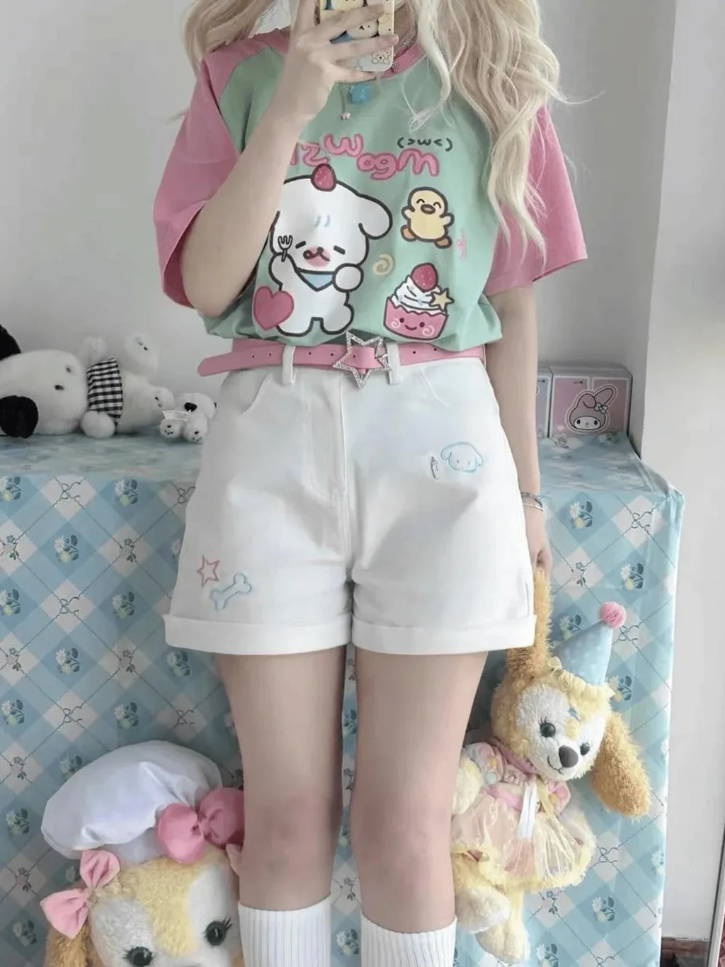 Japanese Cute Sweet Short-Sleeved T-Shirt Summer Gilrs Loose - Vusy Kawaii Shop