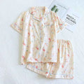 New 100% Cotton Short-Sleeved Shorts Pajamas Set Cute