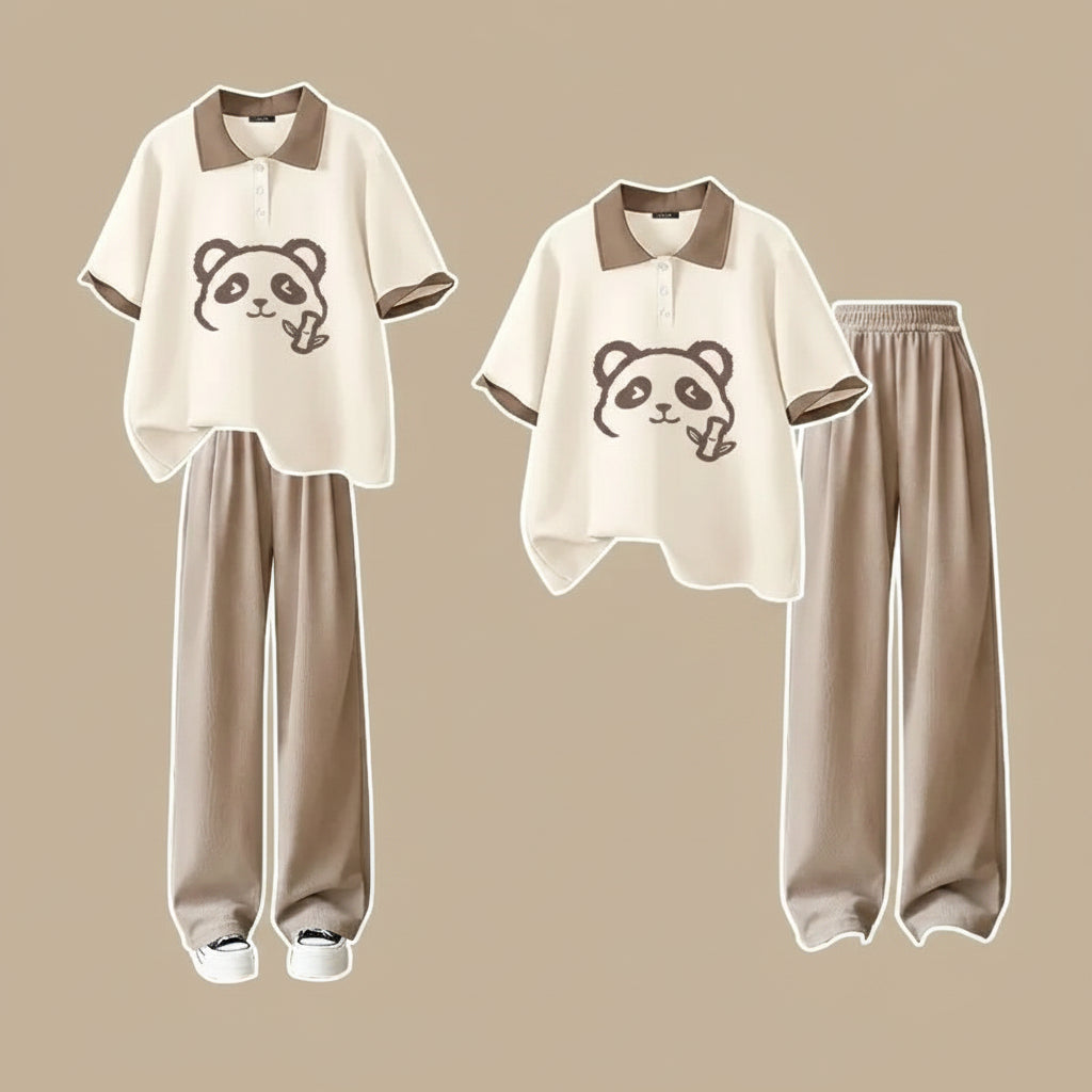 Summer Loose 2 Piece Sets Outfits Cartoon Short Sleeved - Vusy Kawaii Shop