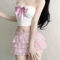 New Spring-Summer A-Line Skirt Vest High Waist Slim Cake