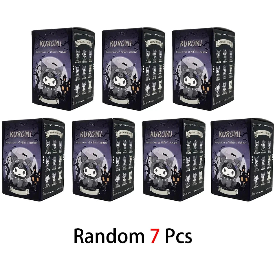 Seven Kuromi blind box packaging, random 7 pieces set, front view