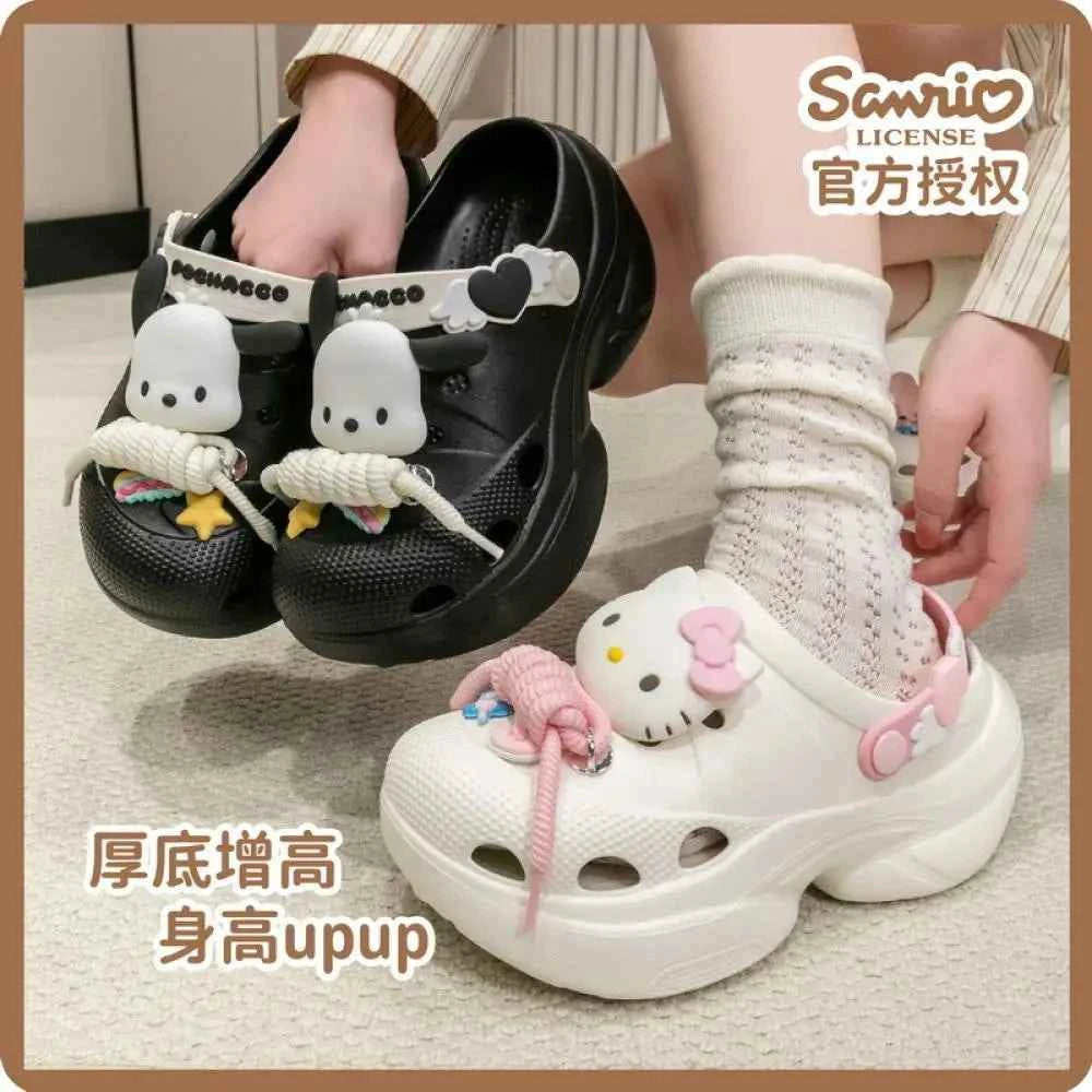 Cute Hello Kitty Sandals Women Eva Slippers Sanrioed Kawaii Anime Summer Girls Female Summer Beach Outside Anti-Slip Sandals