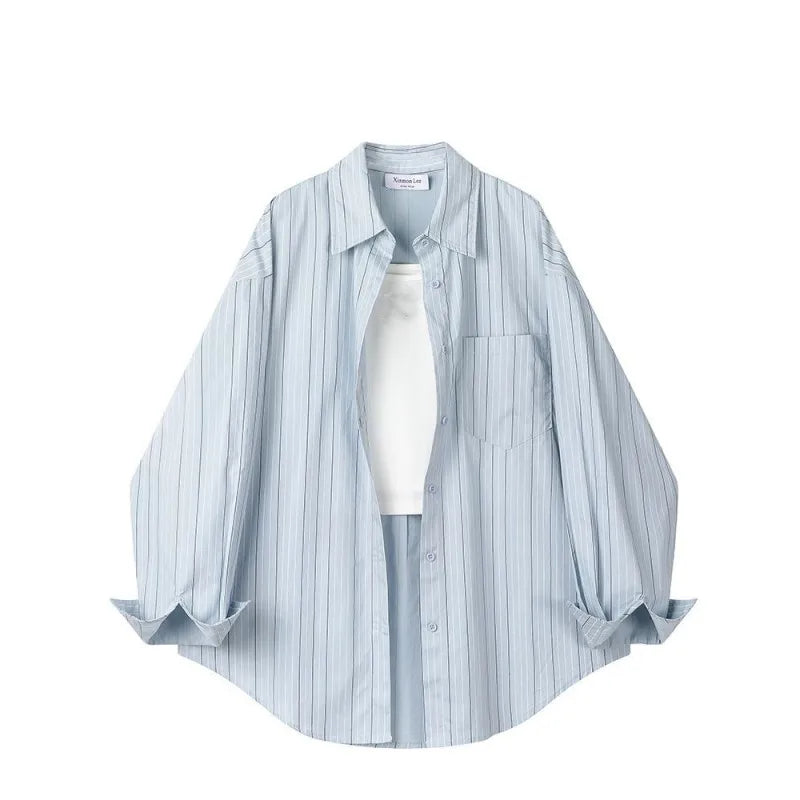 Summer Fall Fashion Striped Shirt and Vest and Jeans Suit - Vusy Kawaii Shop