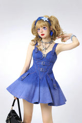 
Robe salopette bleue JSK