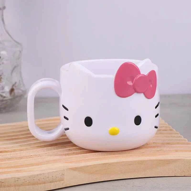 Kawaii Sanrio Anime Water Cup Cute Hello Kitty Breakfast Milk Cup Sweet Cartoon Fashion Versatile Plastic Mug Cup Gifts for Girl