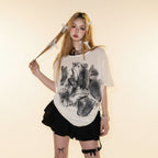 Butterfly Secret Realm Black Short Sleeved T-Shirt Loose - Vusy Kawaii Shop