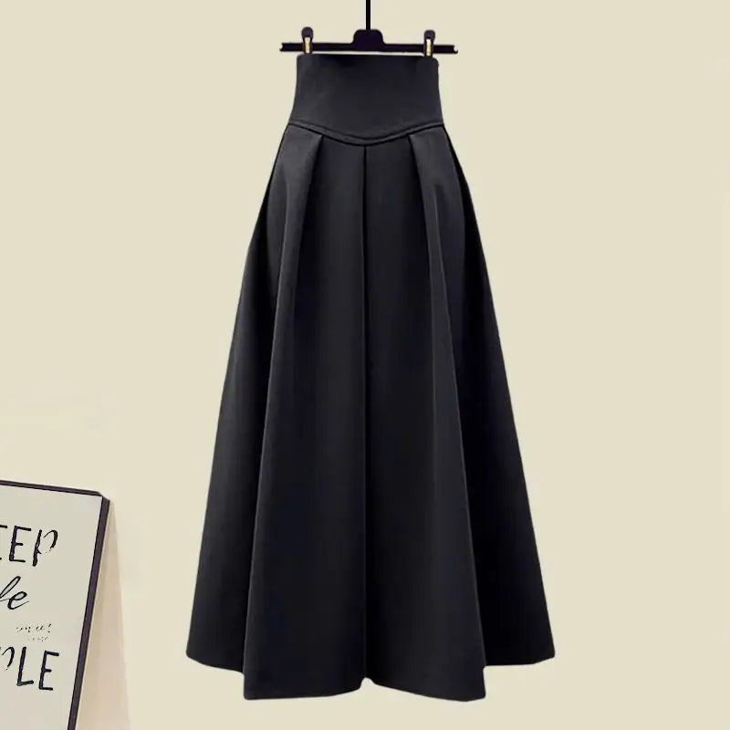 Spring Autumn Elegant Denim Splicing Fake Two Piece Long - Vusy Kawaii Shop