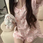 2Pcs Sanrioed My Melody Cute Sweet Pajamas Suit Kawaii Home Clothes Women Short Sleeve Tops Shirt Shorts Summer Girl Sleepwear