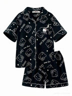 Two-piece set Hello Kitty pajamas summer anime student loungewear cute girl loungewear shirt short-sleeved shorts set
