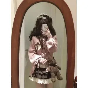 Fairycore Japanese E-Girls Dress Sets Cross Lace-Up Slim Fit - Vusy Kawaii Shop