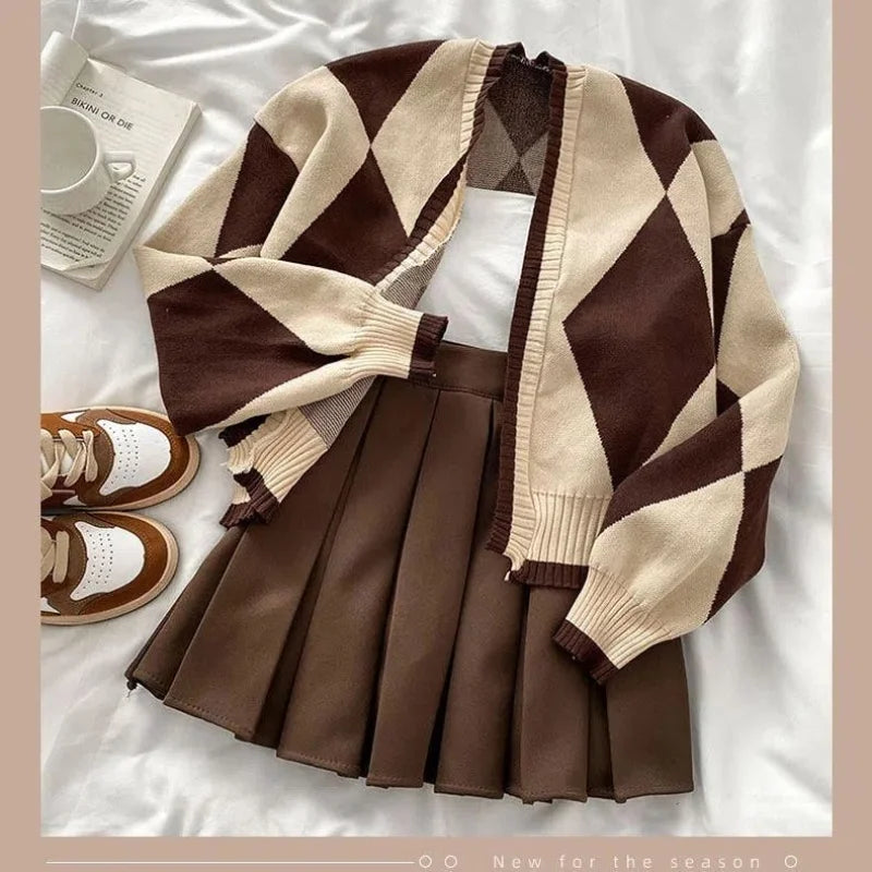 Fashion Knitting Suit Sling Sweater Cardigan Coat Autumn - Vusy Kawaii Shop