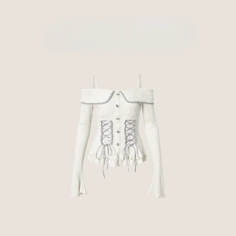 Sexy Off Shoulder Slim Fit Long Sleeve Tops Women and Summer - Vusy Kawaii Shop