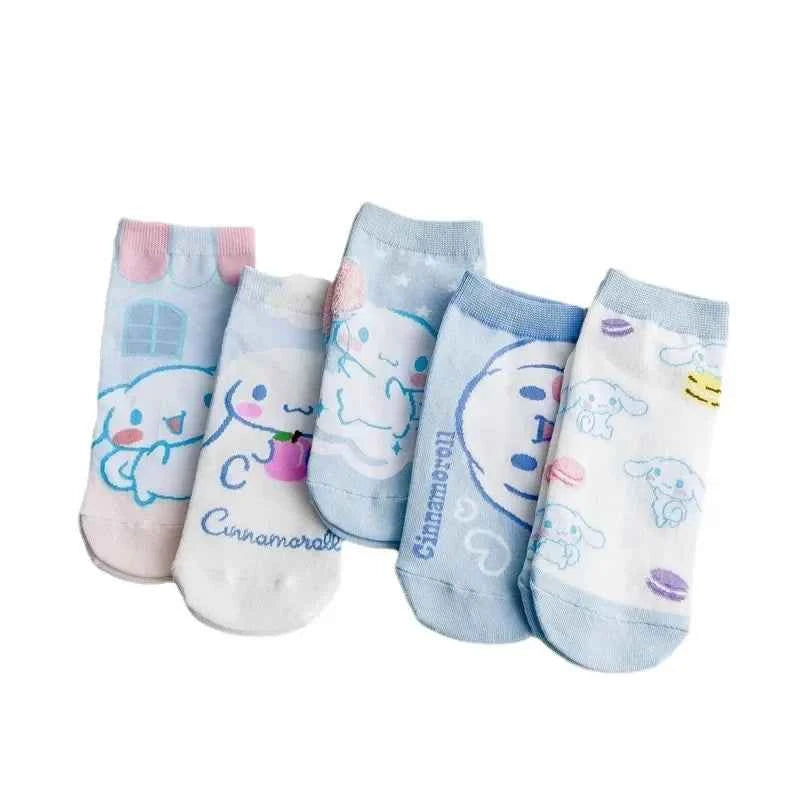 Kawaii Sanrio Socks Cinnamoroll Anime low Cut Student Summer Thin Comfortable Movement Socks Toys for Girls Lovely short socks