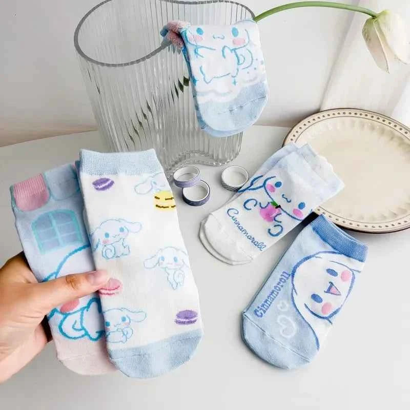 Kawaii Sanrio Socks Cinnamoroll Anime low Cut Student Summer Thin Comfortable Movement Socks Toys for Girls Lovely short socks