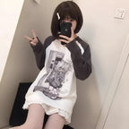 Japanese Woman Clothing with Removable Sleeve T-Shirts Short - Vusy Kawaii Shop