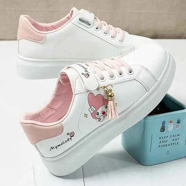 Anime Sanrios Cinnamoroll Shoes Woman Cartoon Kuromi Student Versatile Casual Breathable Board Shoes Girls Anti-Slip Sneakers