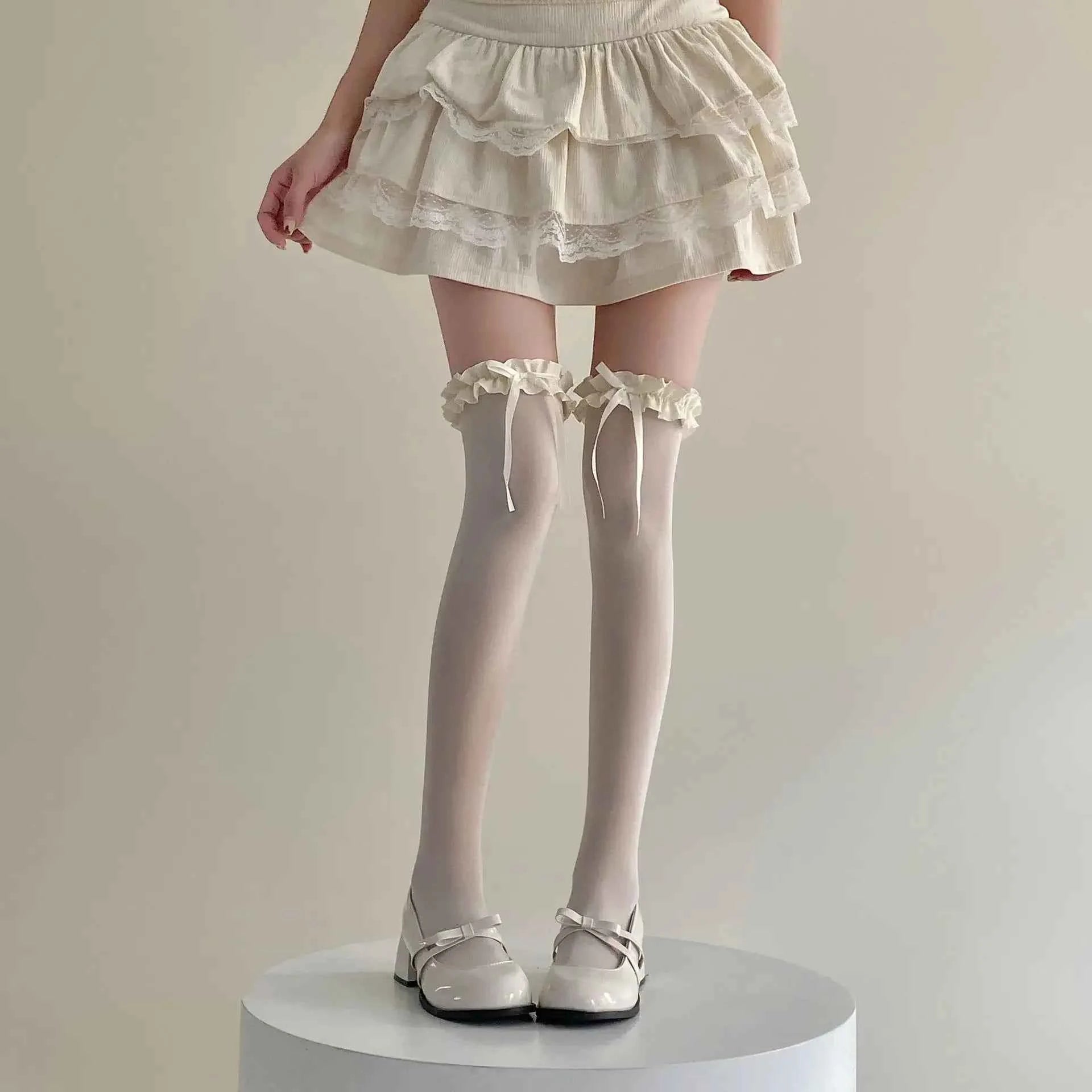 Women Korean Girls JK Silk Sock Fashion Heart Bowknot Calf Sock for Children Kids Summer JK Thin Soft Breathable Kids Stockings