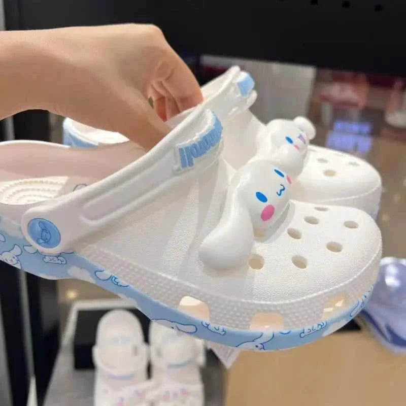 Sanrios Hello Kittys Slippers Cartoon Cinnamoroll Sandals Anime Eva Home Beach Shoes Summer Slippers Anti-Slip Adult Kids Gift