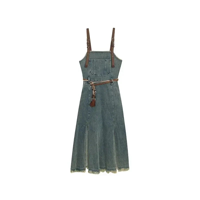 Autumn-Winter Vintage Two-Piece Set Knit Sweater Denim - Vusy Kawaii Shop