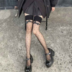 Japanese Style Thigh High Stockings Long Socks Women Cute Sweet Girls Lolita Bow Over Knee Socks Polka Dot Summer Nylon Stocking