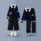 Spring Tracksuit Set Korean Elegant Fake Two-Piece Polo - Vusy Kawaii Shop
