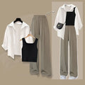 Summer Fashion Tracksuit Elegant White Sunscreen Shirt Vest