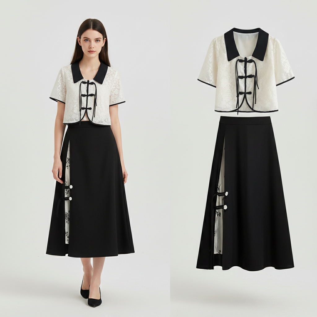 Summer Japanese Style Set Graceful Short Sleeve Blouse - Vusy Kawaii Shop