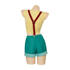 Misty cosplay costume full outfit with red suspenders, full view
