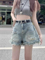 High Waisted A-Line Retro Shorts side view