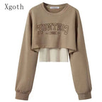 Pants Sets O Neck Letter Printed Short Sweatshirt Tank Top - Vusy Kawaii Shop